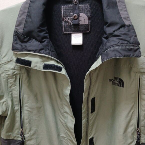 North Face Womens M HyVent Waterproof Jacket Coat Green/Gray  Full Zip Pockets - Picture 2 of 16